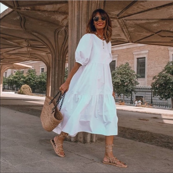 Zara NWT asymmetrical poplin dress - Picture 4 of 8